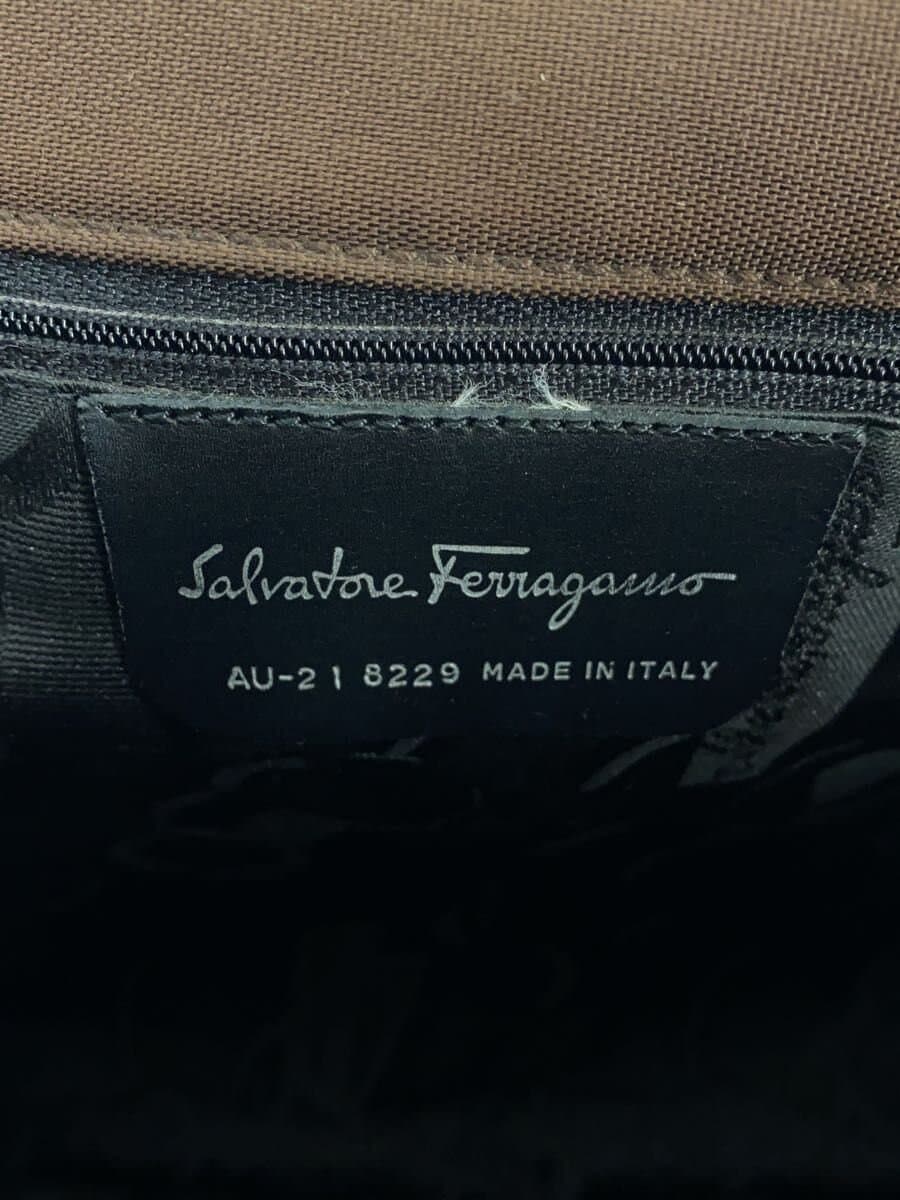 Salvatore Ferragamo Logo Chain Tote Bag Cotton BRW Solid Color AU-21 8229 5