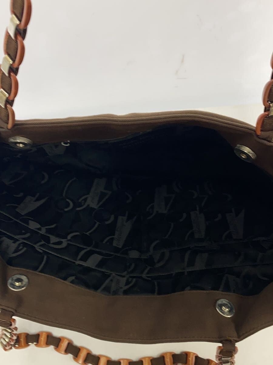 Salvatore Ferragamo Logo Chain Tote Bag Cotton BRW Solid Color AU-21 8229 6