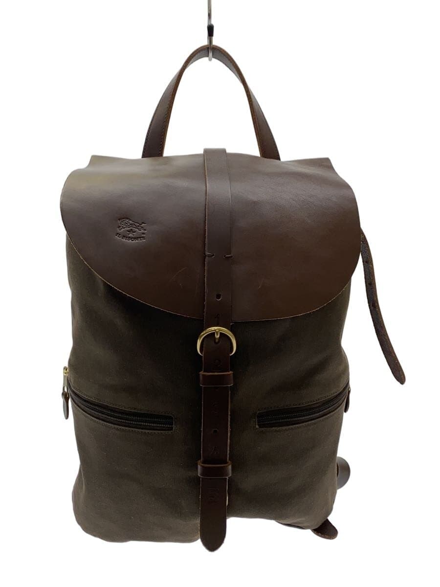 IL BISONTE Backpack Canvas BRW Solid Canvas Bag Pa