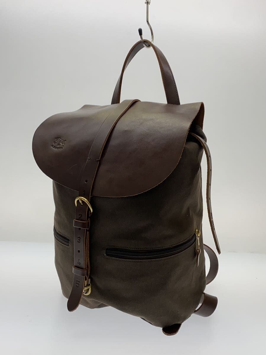 IL BISONTE Backpack Canvas BRW Solid Canvas Bag Pa 2