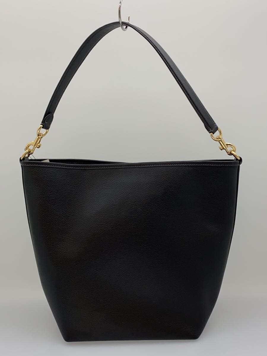 COACH Shoulder Bag Leather Black Plain CT803 3