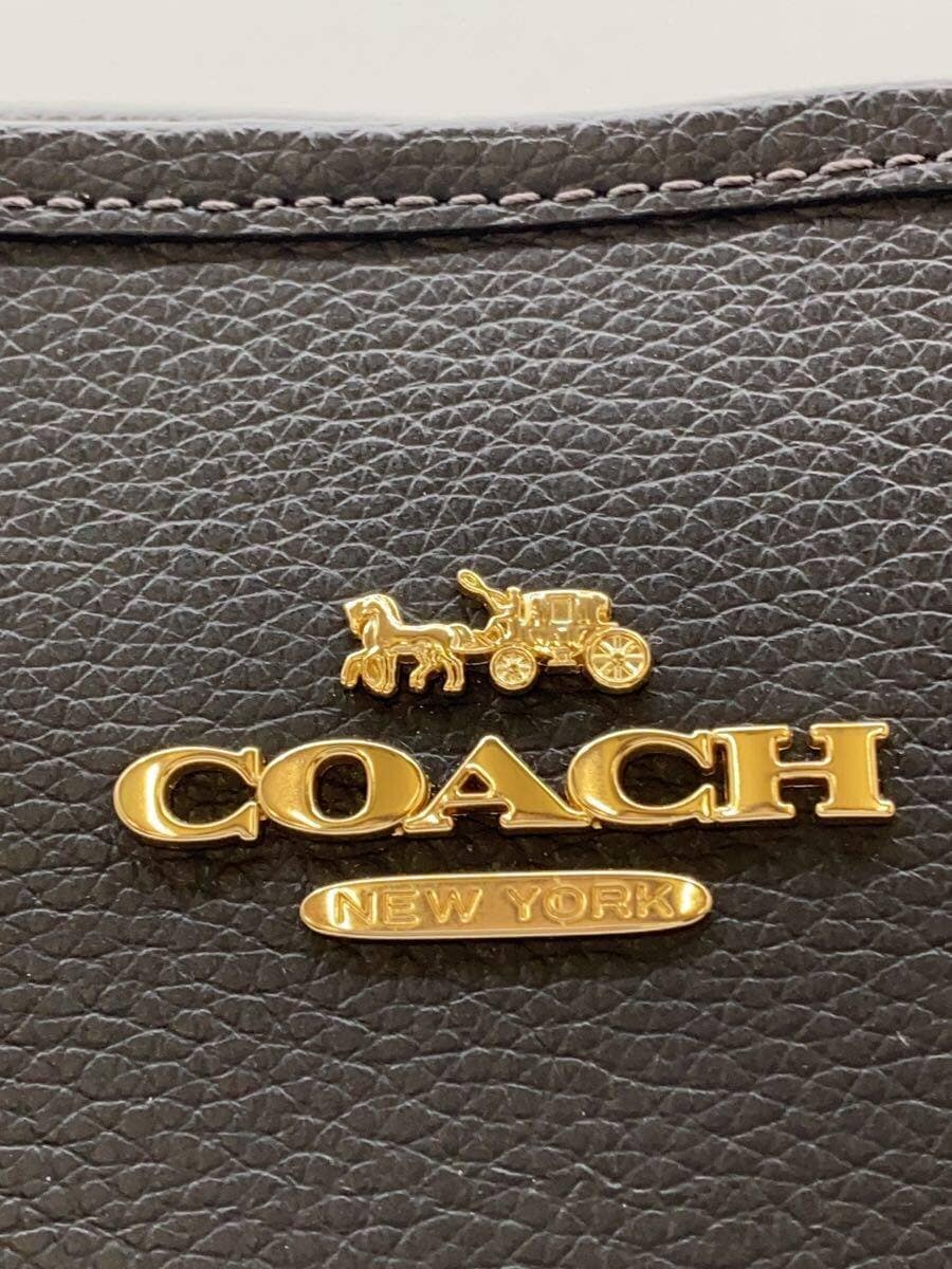 COACH Shoulder Bag Leather Black Plain CT803 5