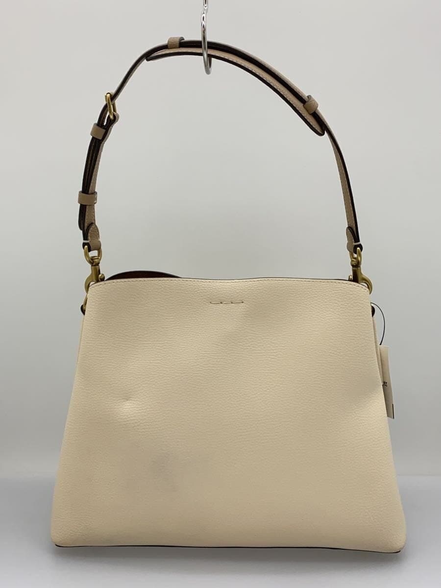 COACH Shoulder Bag Leather WHT Solid C2590 3
