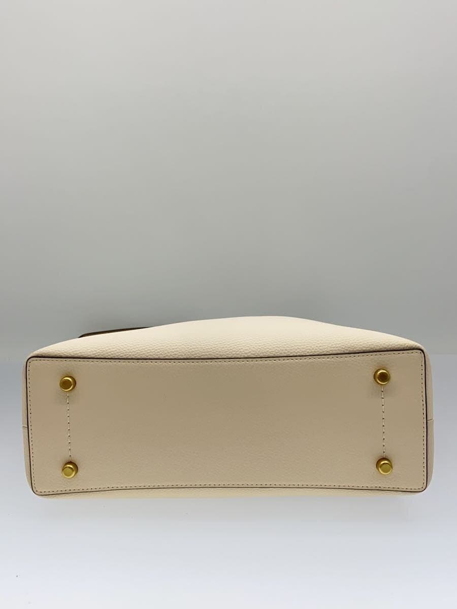 COACH Shoulder Bag Leather WHT Solid C2590 4