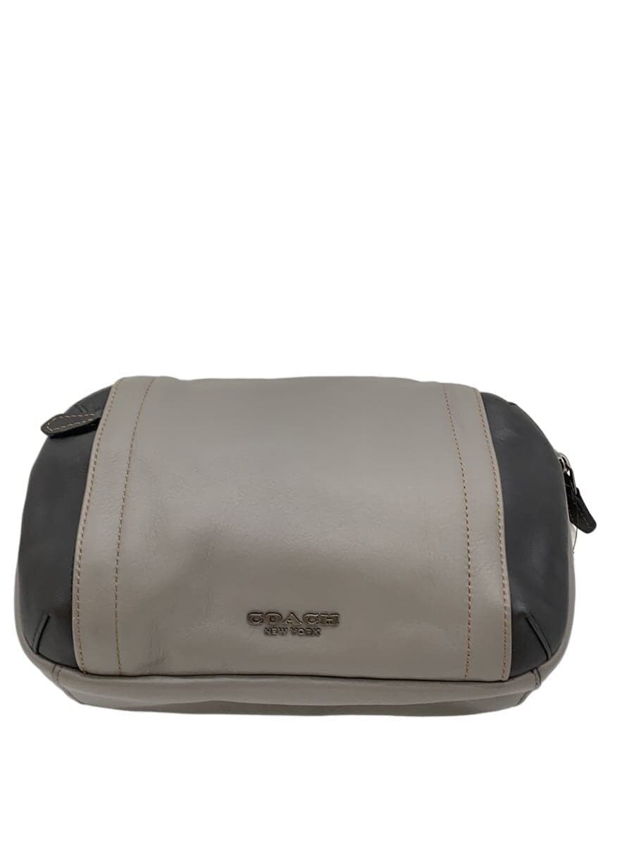 COACH Waist Bag Leather GRY Plain F37594