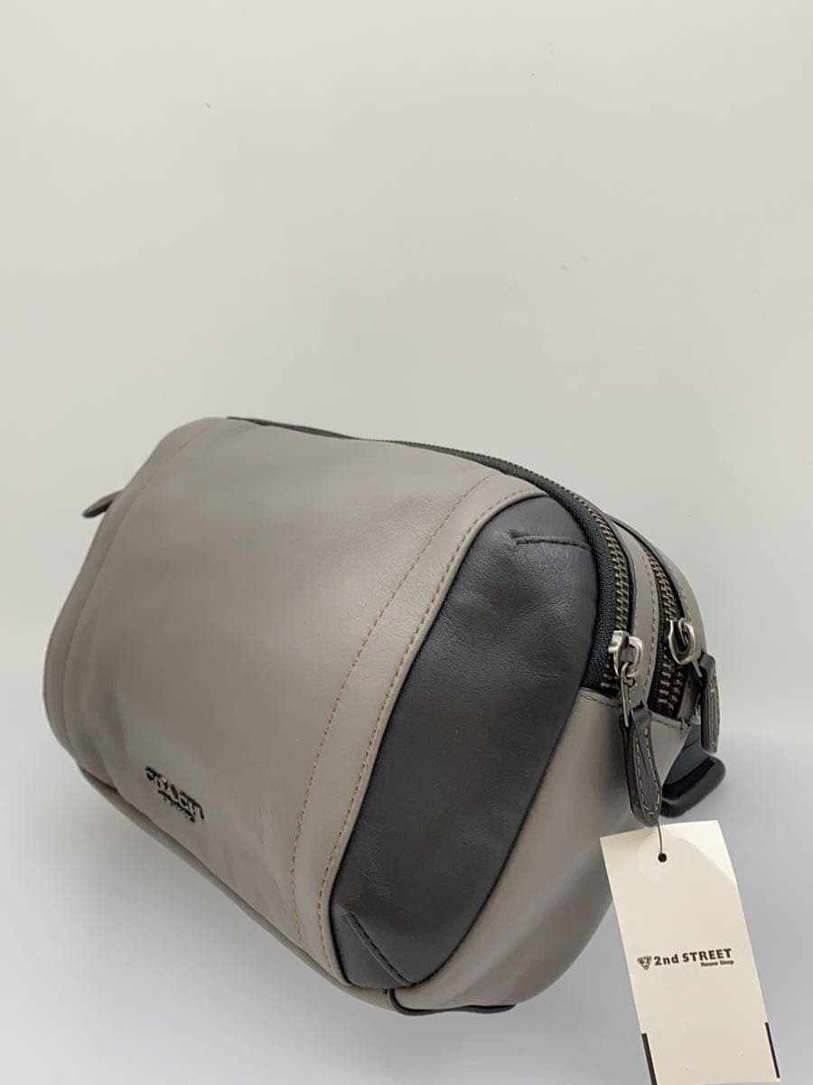 COACH Waist Bag Leather GRY Plain F37594 2