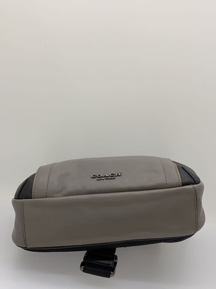 COACH Waist Bag Leather GRY Plain F37594 4