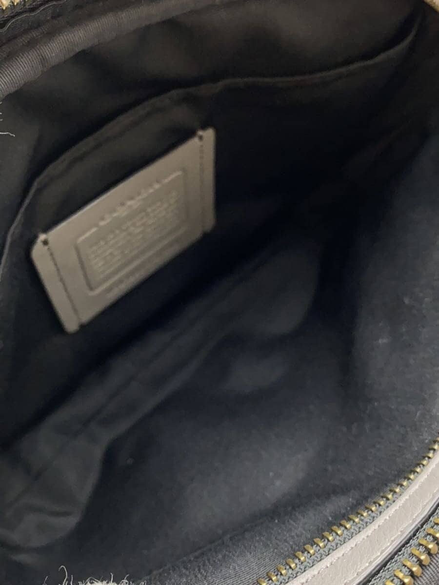 COACH Waist Bag Leather GRY Plain F37594 6