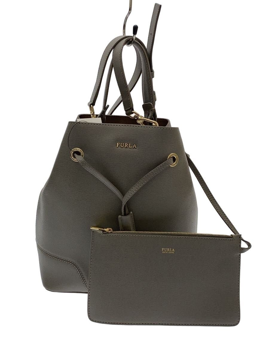 FURLA shoulder bag -- GRY solid color