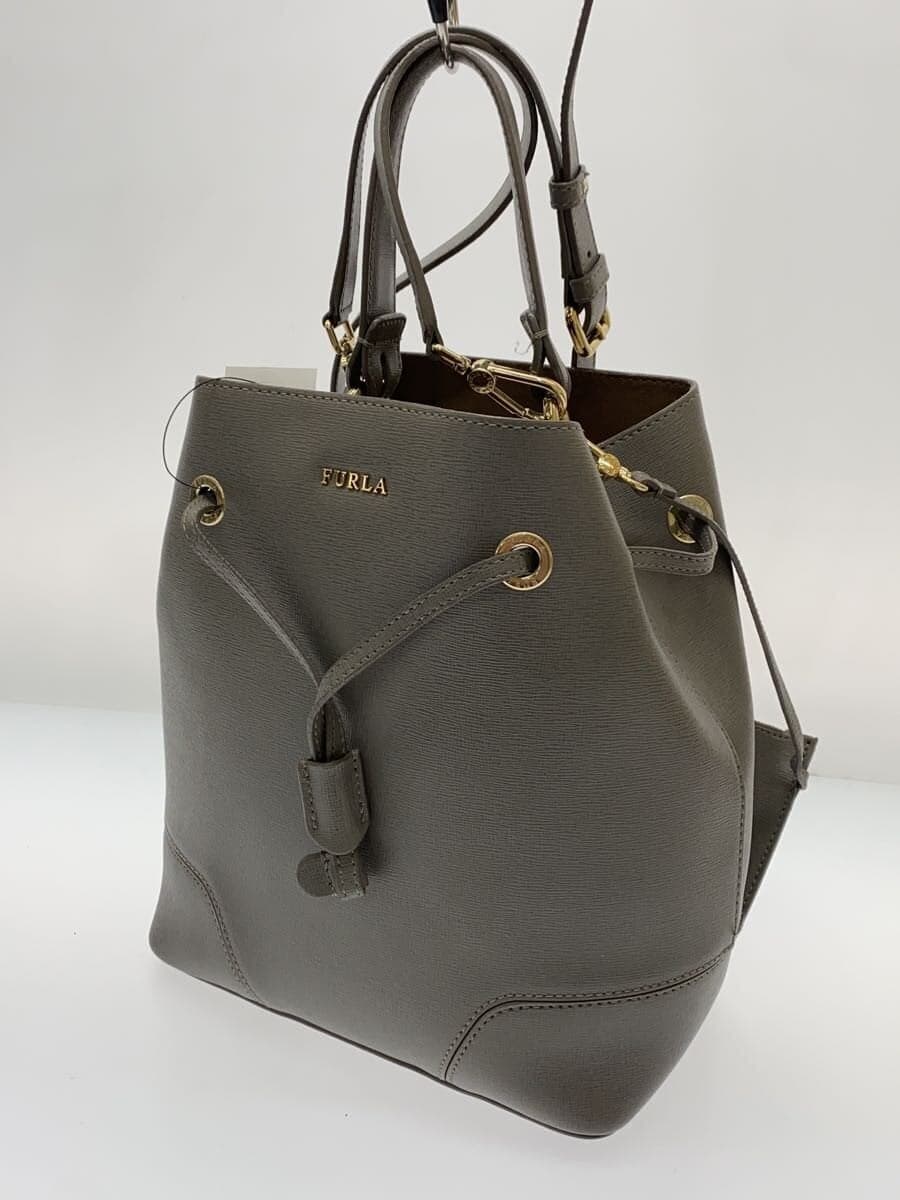 FURLA shoulder bag -- GRY solid color 2
