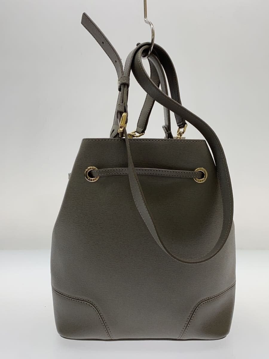 FURLA shoulder bag -- GRY solid color 3