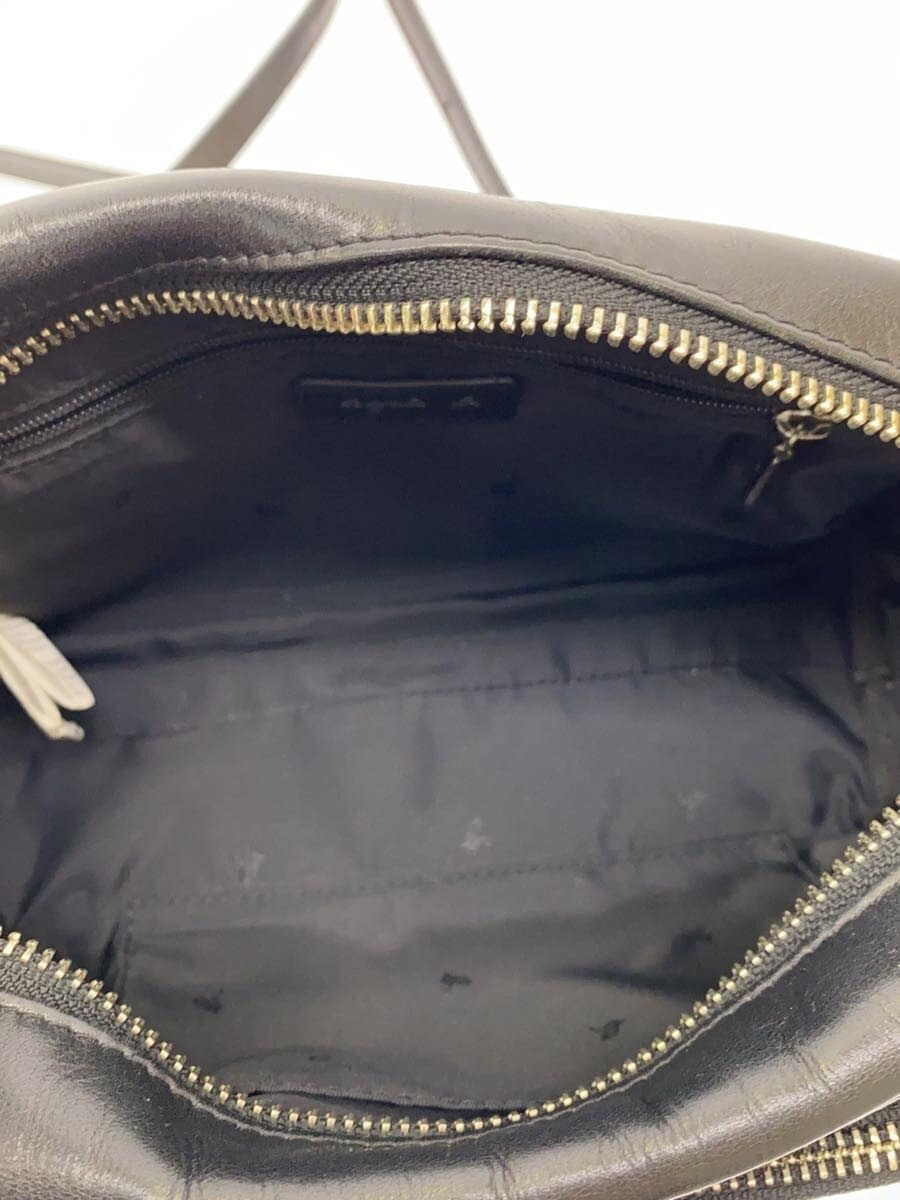 agnes b. Camera bag Shoulder bag Leather BLK Solid FS34-01 6