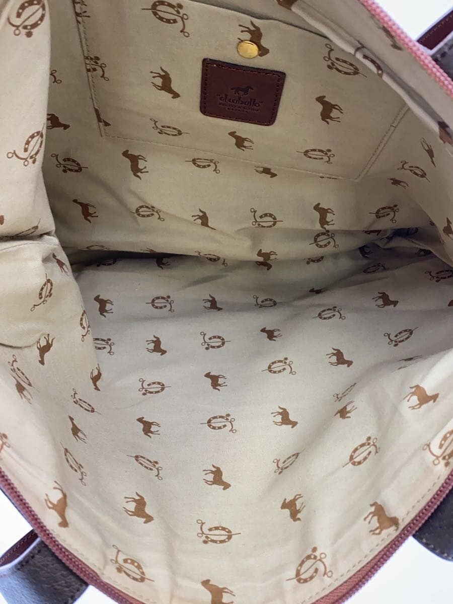 Horse tote bag leather BRW plain 6