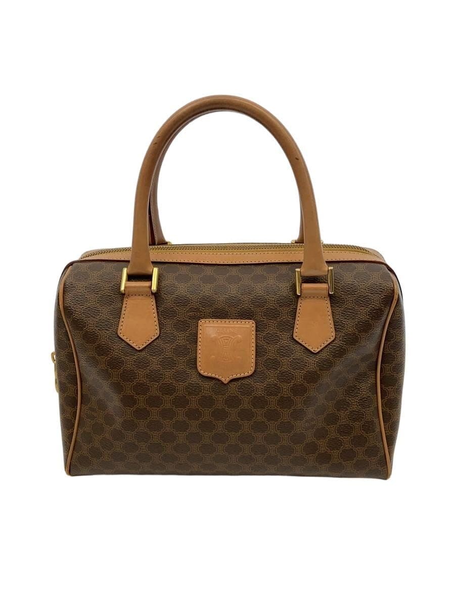 CELINE Handbag PVC BRW All Over Pattern Macadam Mini Boston Corner Wear