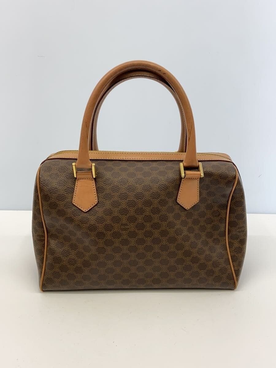 CELINE Handbag PVC BRW All Over Pattern Macadam Mini Boston Corner Wear 3