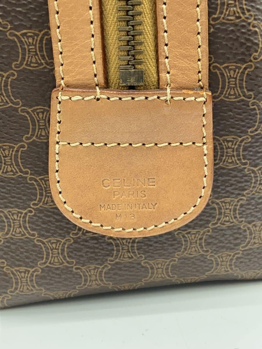 CELINE Handbag PVC BRW All Over Pattern Macadam Mini Boston Corner Wear 5