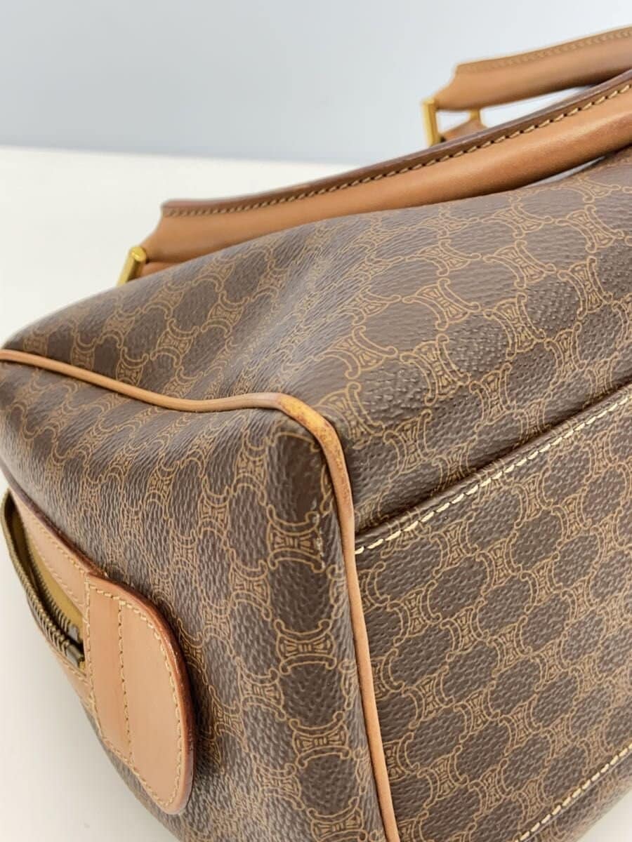 CELINE Handbag PVC BRW All Over Pattern Macadam Mini Boston Corner Wear 8