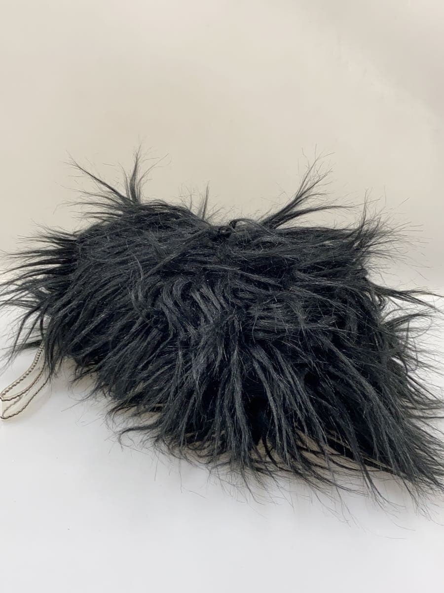 MM6 Pouch Faux Leather Black Solid Color S41WF0020 Fur Vinyl Part Discoloration 2