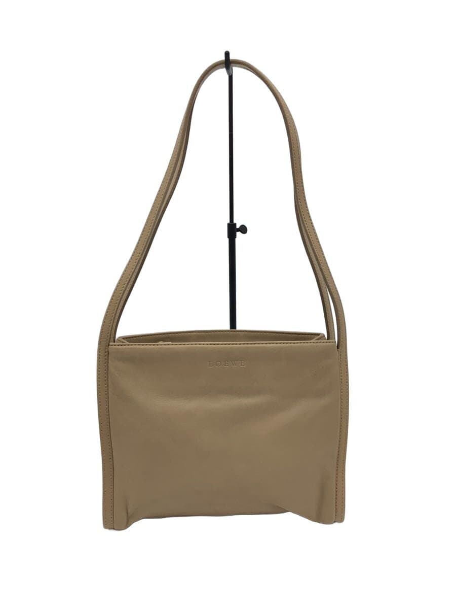 LOEWE shoulder bag leather beige plain
