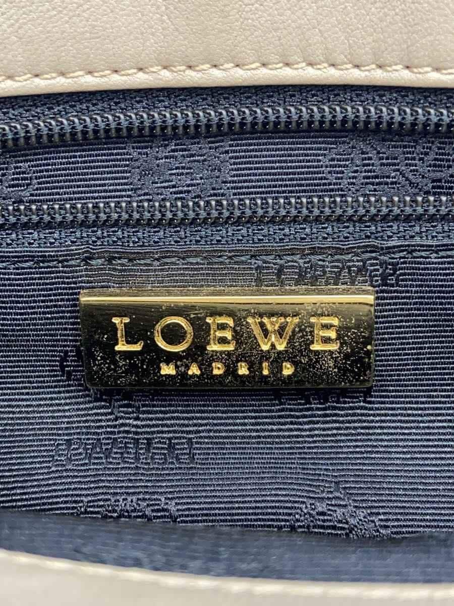 LOEWE shoulder bag leather beige plain 5