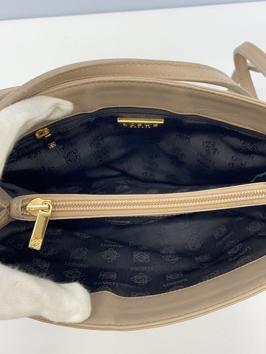 LOEWE shoulder bag leather beige plain 6