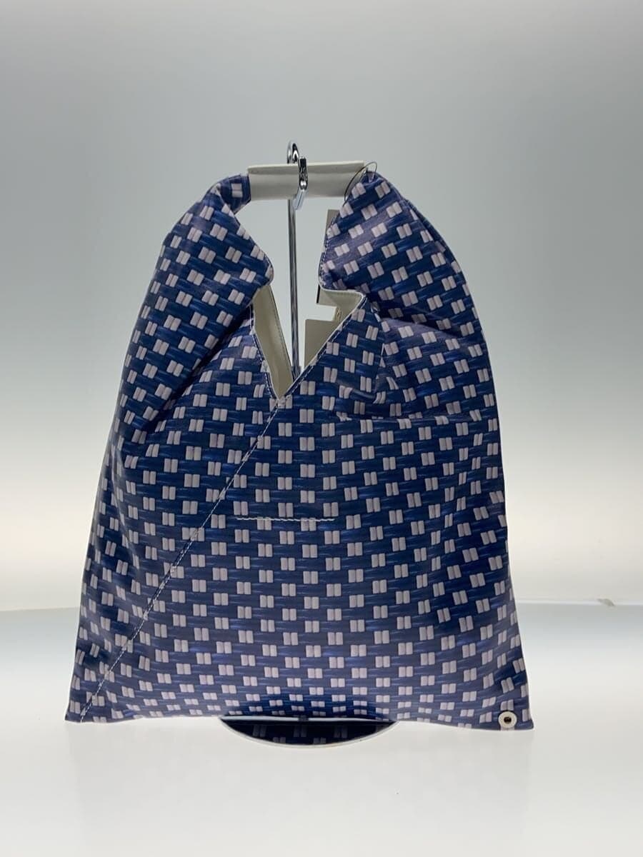 MM6 Handbag Leather BLU All-over print 3