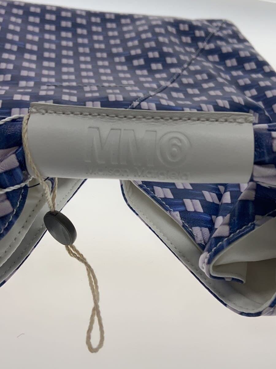 MM6 Handbag Leather BLU All-over print 5