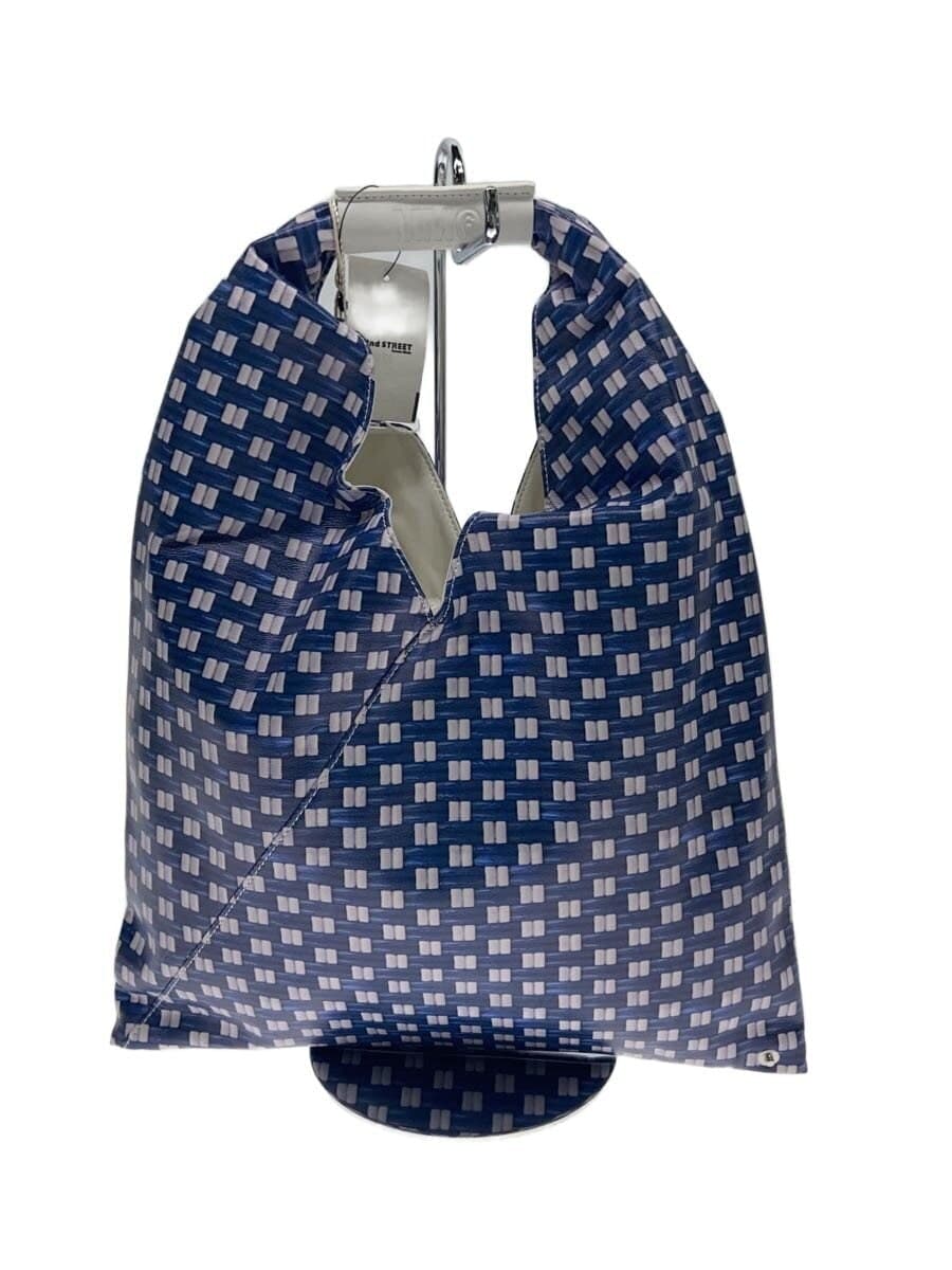 MM6 Handbag Leather BLU All-over print