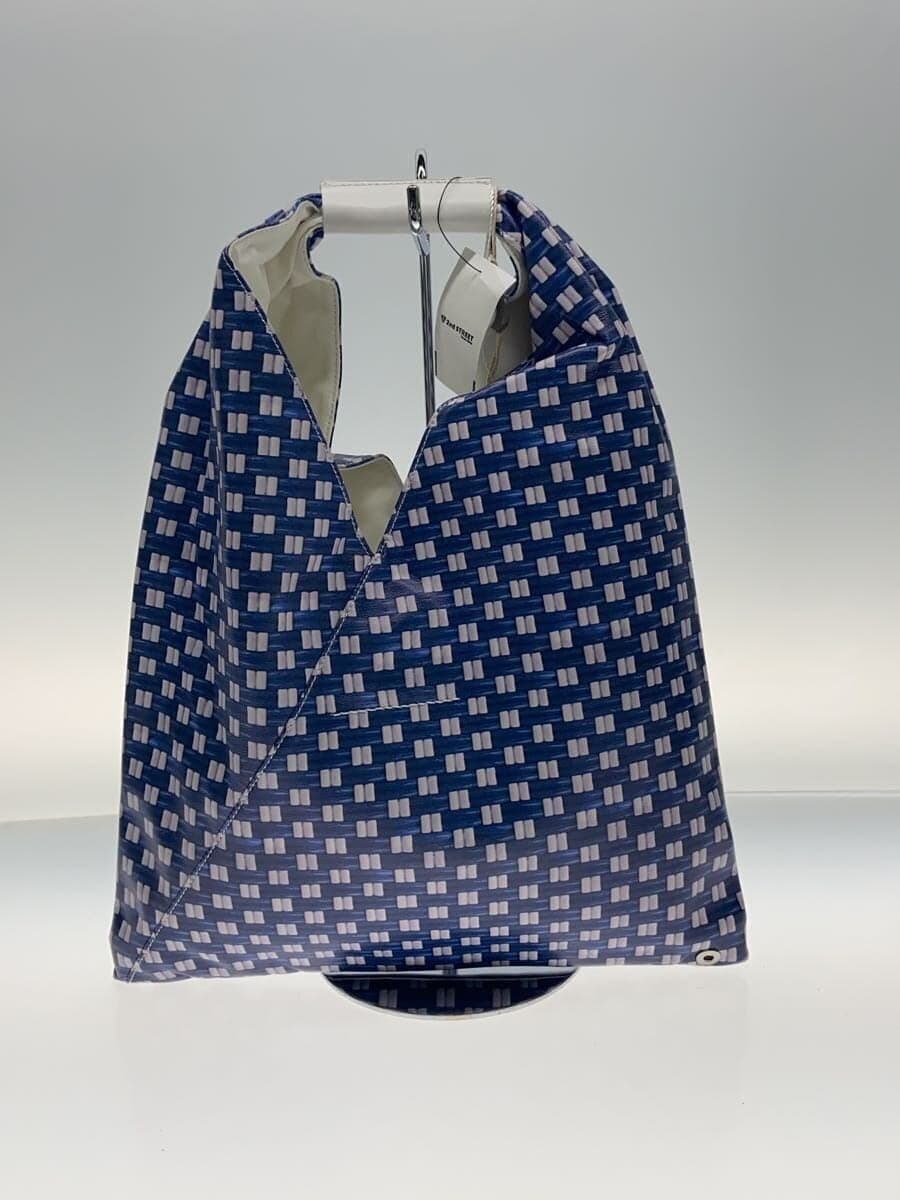 MM6 Handbag Leather BLU All-over print 3