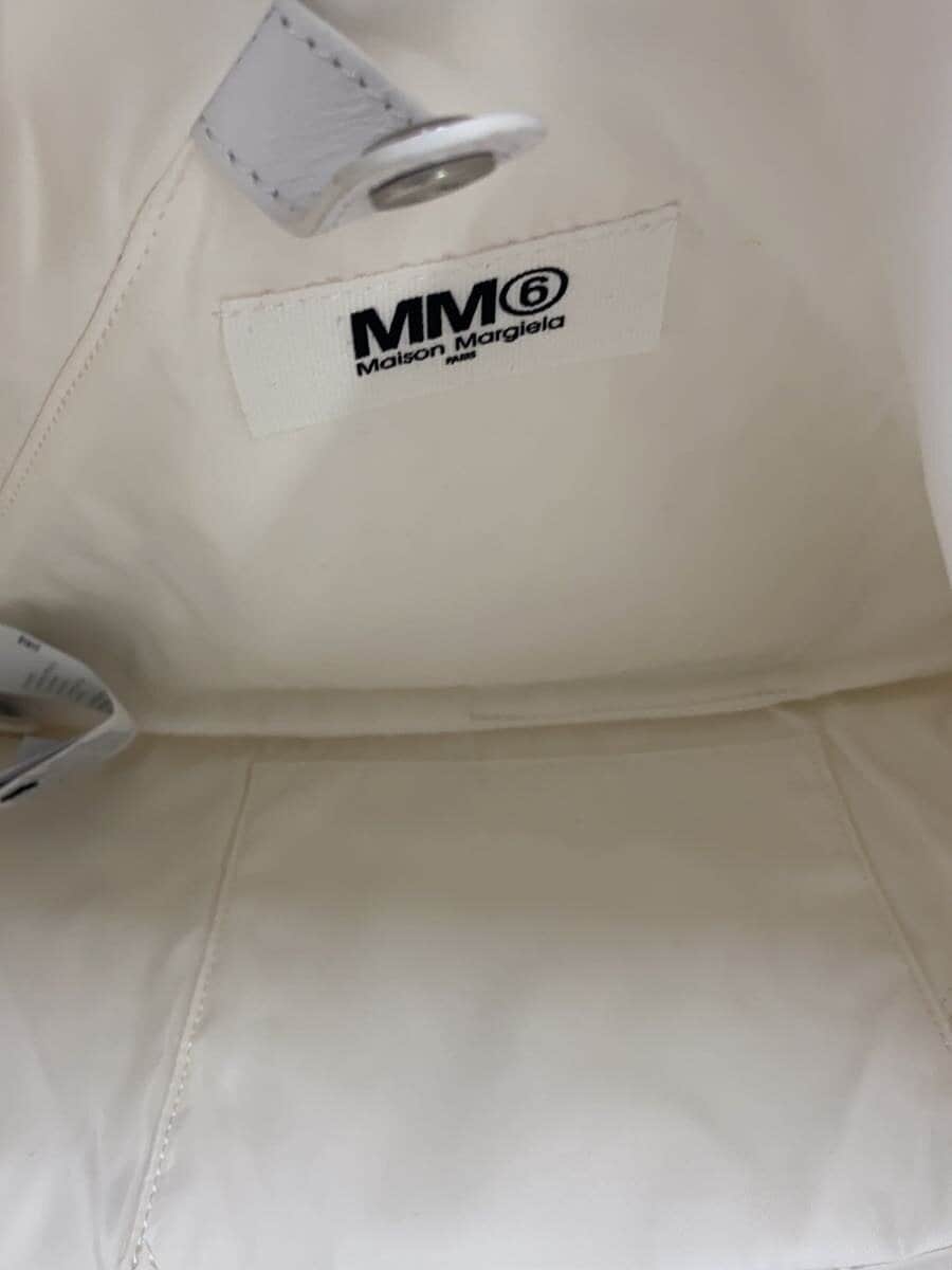 MM6 Handbag Leather BLU All-over print 6