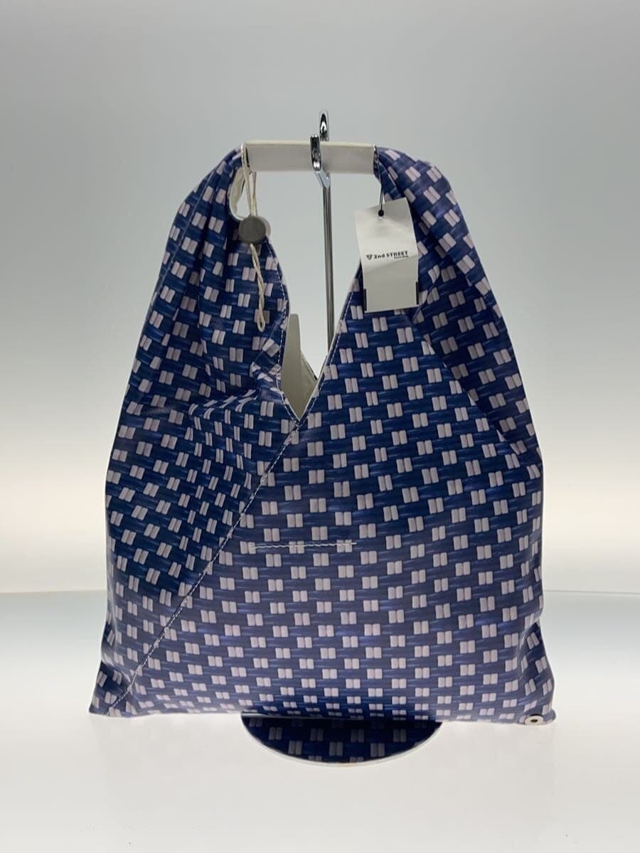 MM6 Handbag Leather BLU All-over print 3