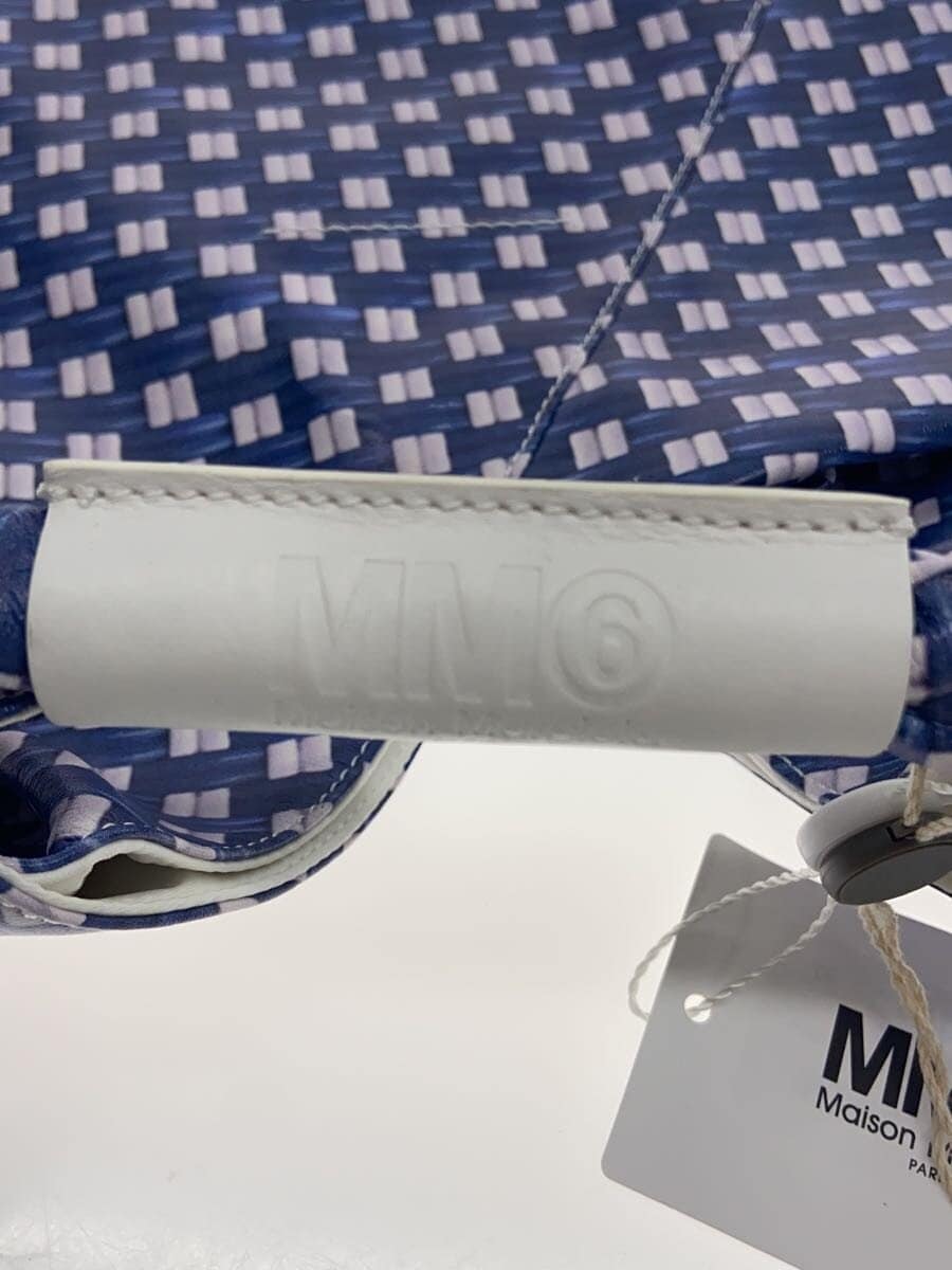 MM6 Handbag Leather BLU All-over print 5