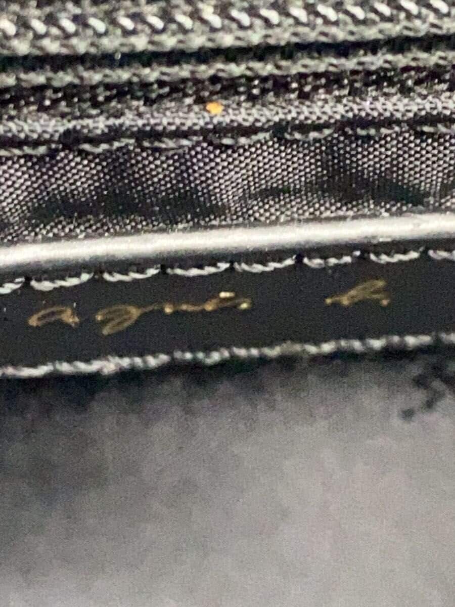 agnes b. Shoulder Bag Leather BLK Solid KS04 5