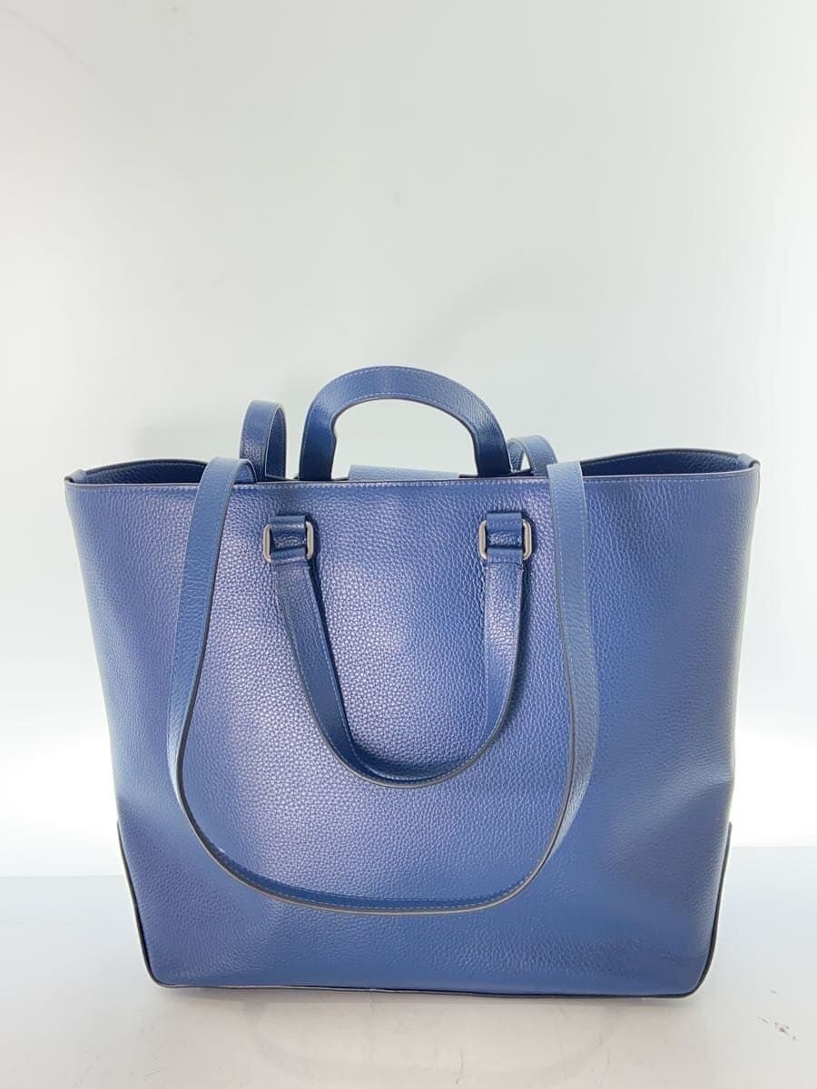 COACH Tote Bag Leather NVY Solid CBG50 3