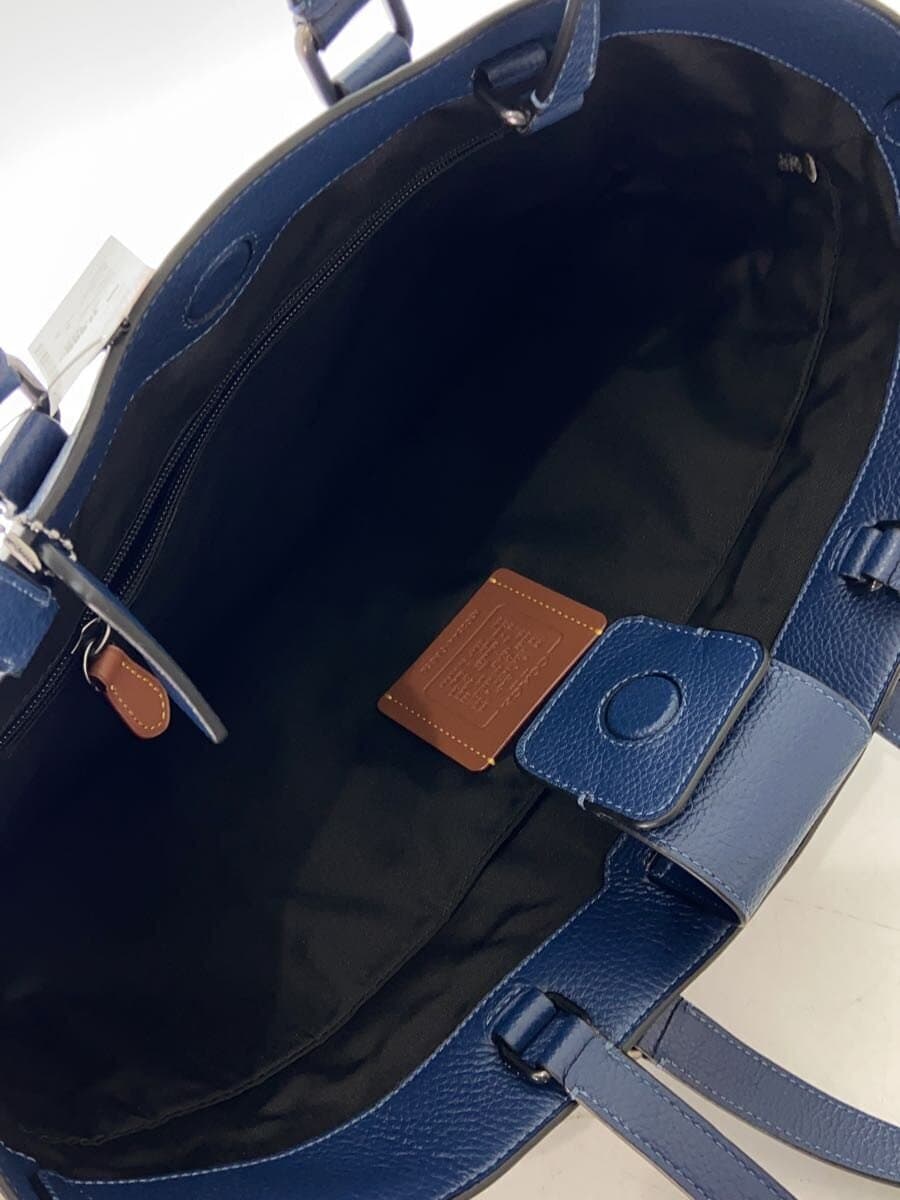 COACH Tote Bag Leather NVY Solid CBG50 6