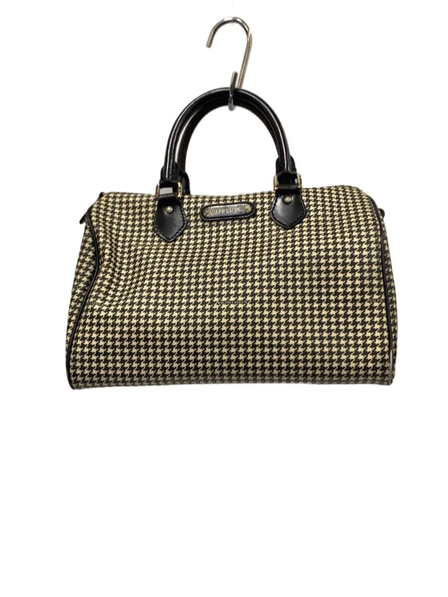 RALPH LAUREN Boston Bag Leather Multicolor Houndstooth