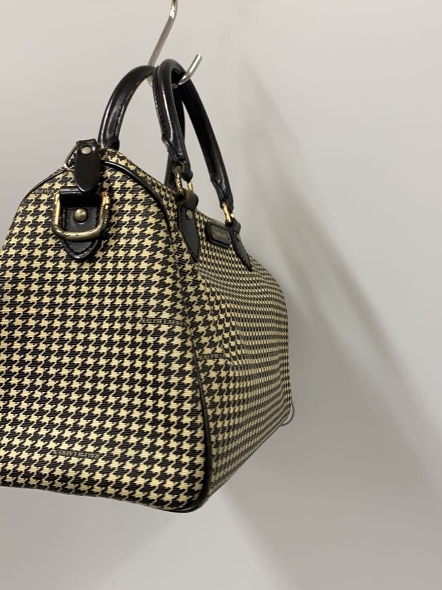 RALPH LAUREN Boston Bag Leather Multicolor Houndstooth 2