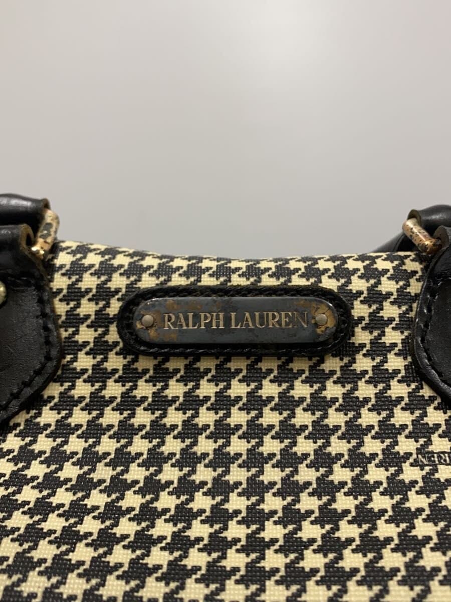 RALPH LAUREN Boston Bag Leather Multicolor Houndstooth 5