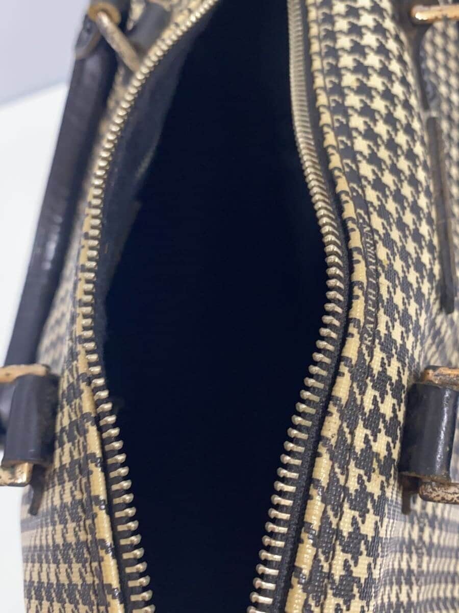 RALPH LAUREN Boston Bag Leather Multicolor Houndstooth 6