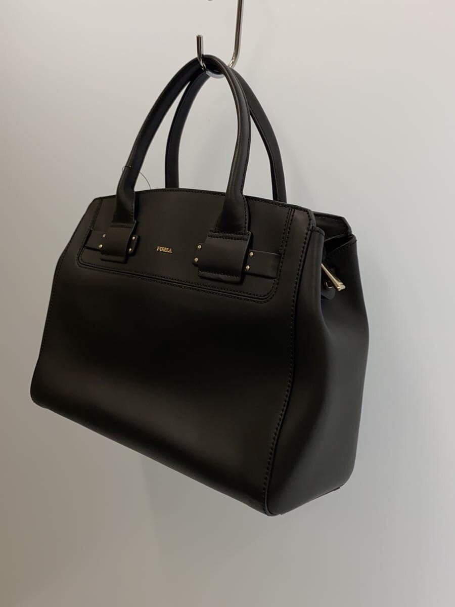 FURLA Shoulder Bag Leather BLK Solid 00869569 2-Way 2