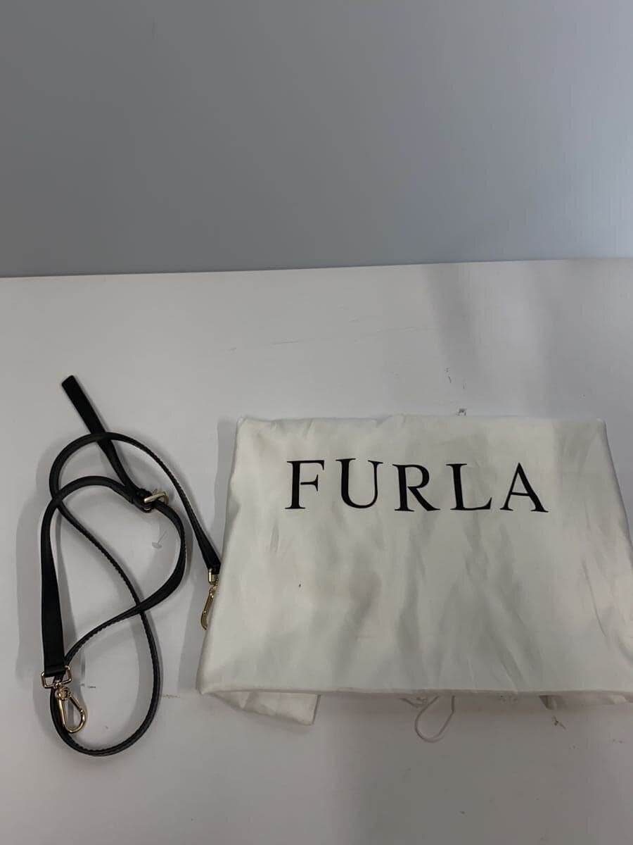 FURLA Shoulder Bag Leather BLK Solid 00869569 2-Way 7