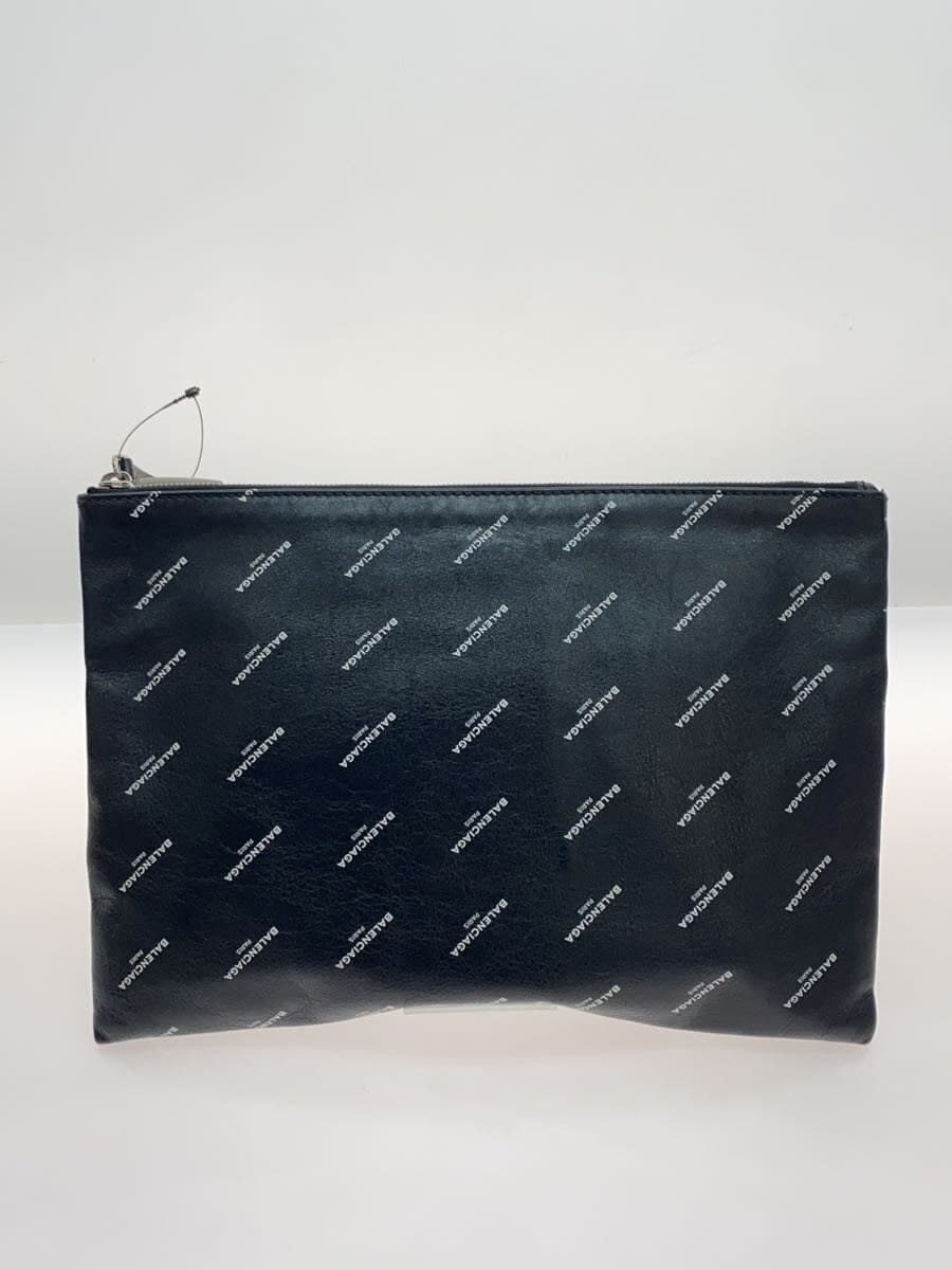 BALENCIAGA clutch bag leather BLK all-over pattern 3