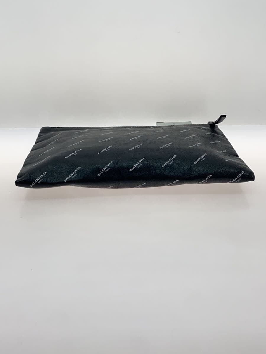 BALENCIAGA clutch bag leather BLK all-over pattern 4