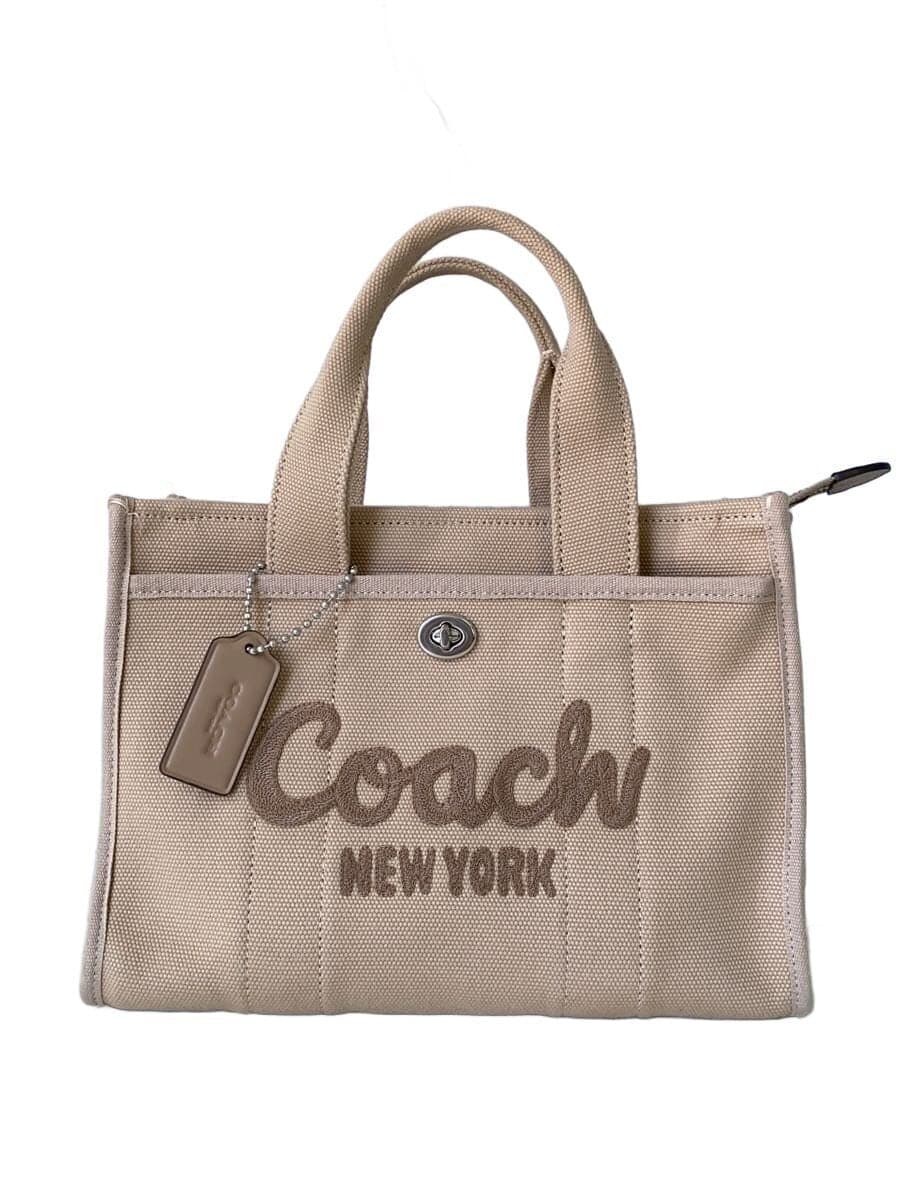 COACH Cargo Tote 26 Canvas BEG Solid