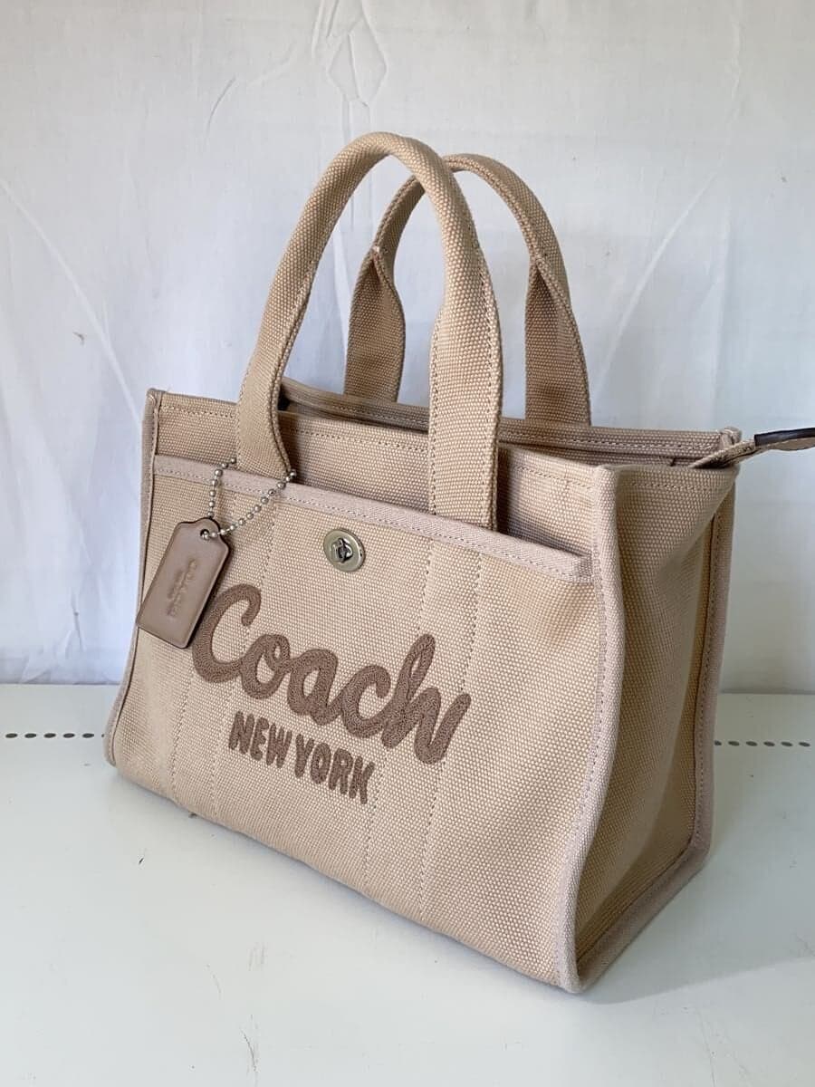 COACH Cargo Tote 26 Canvas BEG Solid 2