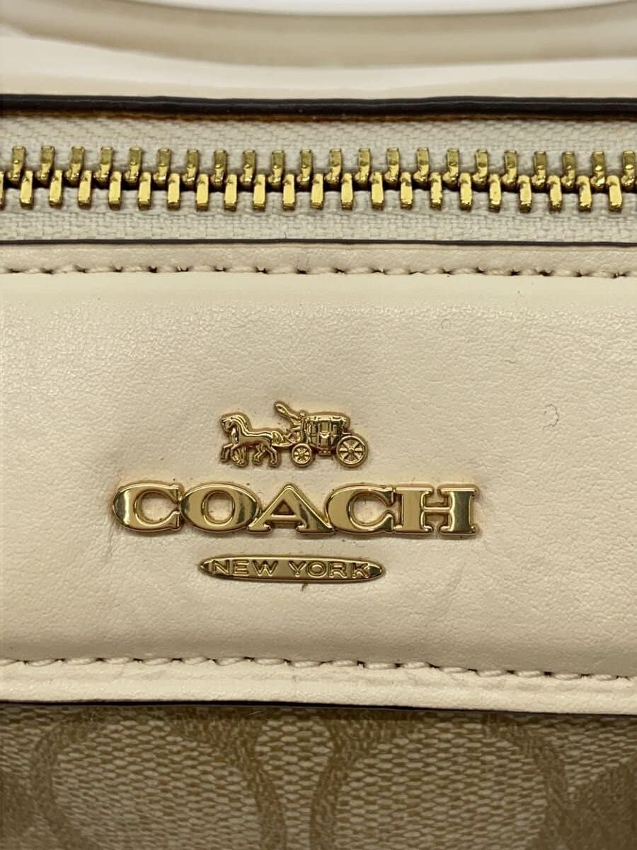 COACH Shoulder Bag PVC BEG All Over Pattern F32203 5