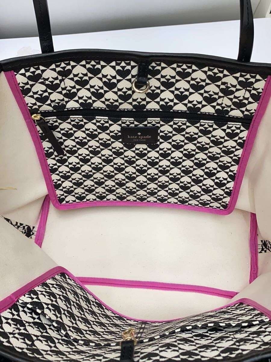 kate spade new york Tote Bag Leather BLK All Over Pattern WKRU3627 6