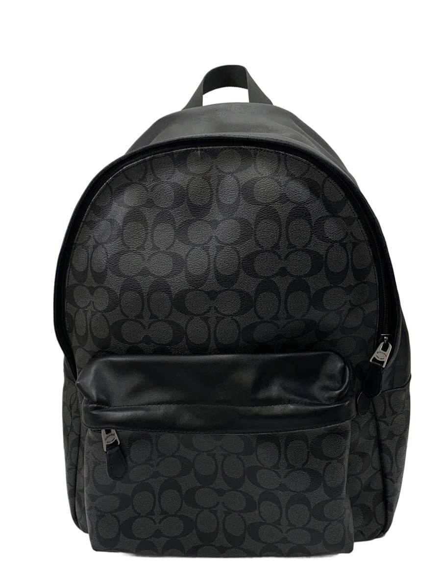 COACH Backpack Signature PVC Black Allover Pattern F55398