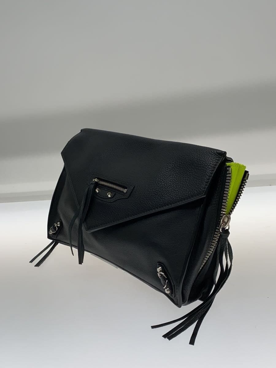 BALENCIAGA Paper Zip Around Sight Clutch Bag Goat Leather BLK 357828 2