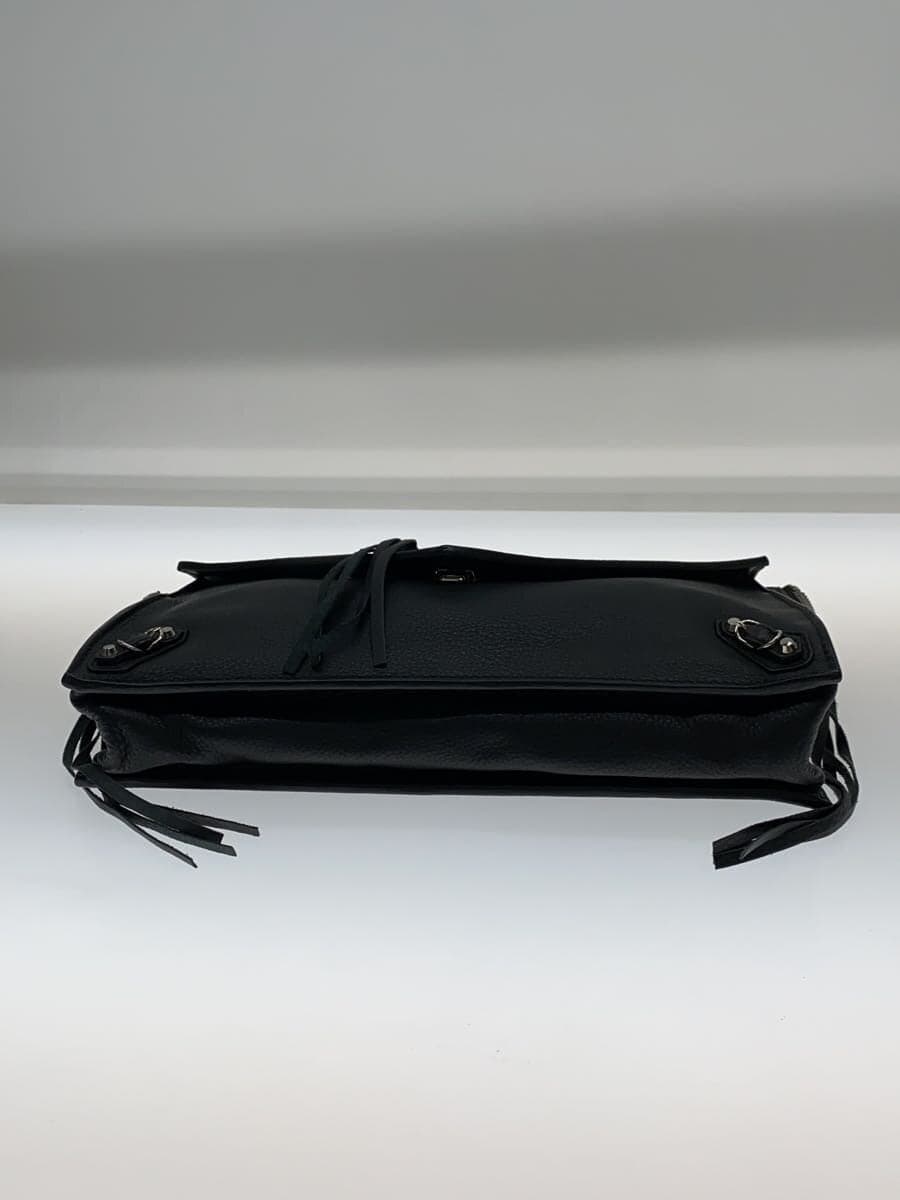 BALENCIAGA Paper Zip Around Sight Clutch Bag Goat Leather BLK 357828 4